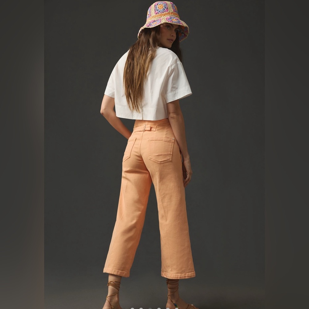 Anthropologie The Kit Cropped High Rise Wide Leg Trouser Jeans - Picture 2 of 3